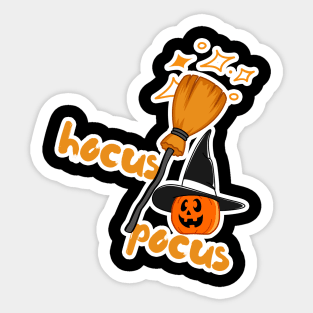 Halloween pumpkin with broom Sticker